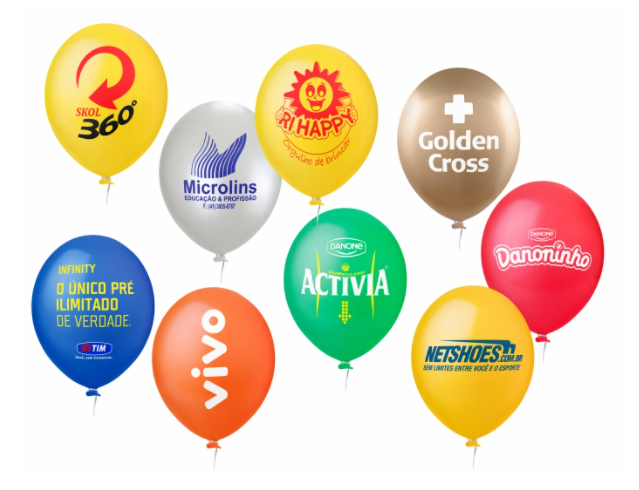 Balões personalizados com marcas de clientes