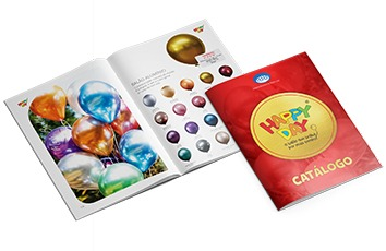 Mockup do catálogo Happy Day em PDF